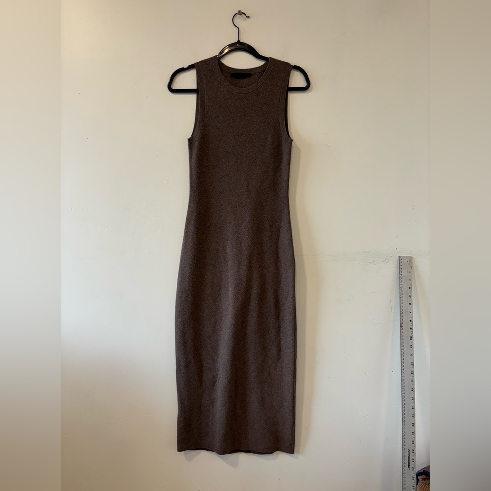 JENNI KAYNE Cotton Cashmere Sleeveless Sweater Dress Women Size XS Brown